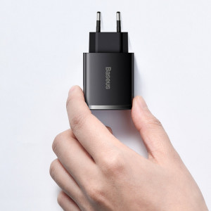 Зарядно за стена BASEUS 30W 3A 2x USB Type A / USB Type C PD QC (CCXJ-E01) черно - Img 13
