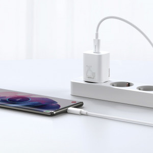 Зарядно за стена BASEUS Super Si 1C 25W USB Type C PD QC (CCSP020102) бяло - Img 12