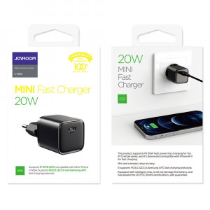 Зарядно за стена JOYROOM 20W USB Type C PD QC3.0 AFC (L-P202) черно - Img 5