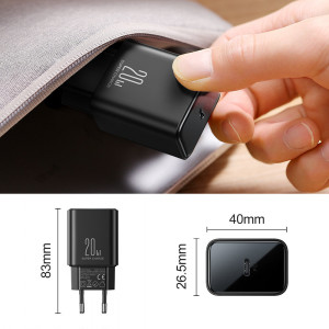 Зарядно за стена JOYROOM JR-TCF06 20W USB Type C PD черно - Img 3