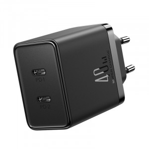 Зарядно за стена JOYROOM JR-TCF09 40W 2x USB Type C черно - Img 4