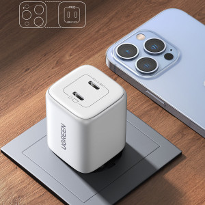 Зарядно за стена UGREEN GaN 45W 2x USB Type C PD QC (CD294) бяло - Img 8