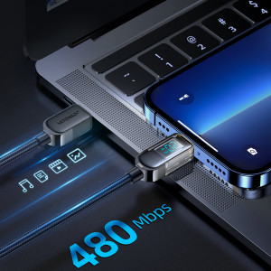 Кабел за зареждане и данни с дисплей и оплетка JOYROOM USB Type C към Lightning 20W 1.2m черен (S-CL020A4) - Img 9