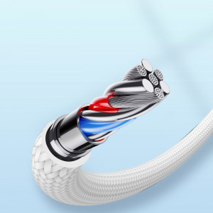 Кабел за зареждане и данни с оплетка JOYROOM A10 USB Type A към Lightning 2.4A 1.2m бял (S-UL012A10) - Img 8