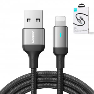 Кабел за зареждане и данни с оплетка JOYROOM A10 USB Type A към Lightning 2.4A 1.2m черен (S-UL012A10) - Img 4