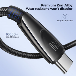 Кабел за зареждане и данни с оплетка JOYROOM Pioneer SA31-CC5 USB Type C към USB Type C 240W 1.2m черен - Img 12