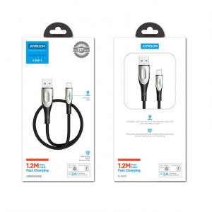 Кабел за зареждане и данни с оплетка JOYROOM Sharp с бързо зареждане USB Type A към Lightning с бързо зареждане 3A 1.2m черен (S-M411) - Img 9