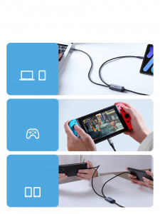 Кабел за зареждане и данни с оплетка JOYROOM Speedy SA21-1T2 USB Type C към USB Type C / USB Type C 1.5m черен - Img 14