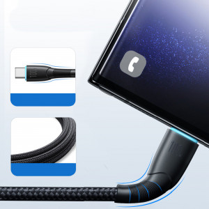Кабел за зареждане и данни с оплетка JOYROOM Starry SA32-AC6 USB Type A към USB Type C 100W 1m черен - Img 12