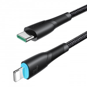 Кабел за зареждане и данни с оплетка JOYROOM Starry SA32-CL3 USB Type C към Lightning 30W 1m черен - Img 7
