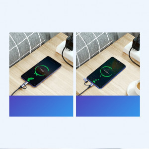 Кабел за зареждане и данни с оплетка UGREEN 2in1 USB Type A към USB Type C / micro USB 2.4A 1m (30875) черен - Img 3