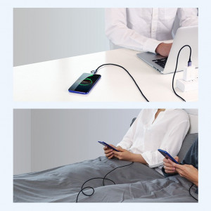 Кабел за зареждане и данни с оплетка UGREEN 2in1 USB Type A към USB Type C / micro USB 2.4A 1m (30875) черен - Img 12