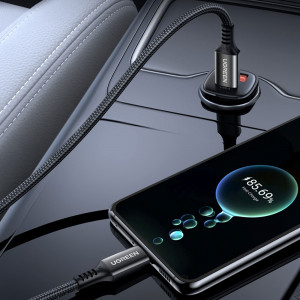 Кабел за зареждане и данни с оплетка UGREEN US555 USB Type C към USB Type C 100W Power Delivery 3 m сив - Img 4