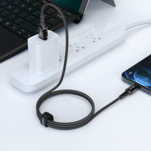 Кабел за зареждане и данни ACEFAST MFI USB Type A към Lightning 1.2m 2.4A черен (C1-02 черен) - Img 4