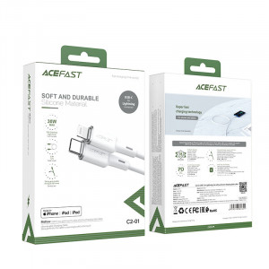 Кабел за зареждане и данни ACEFAST MFi USB Type C към Lightning 1.2m 30W 3A черен (C2-01 черен) - Img 10
