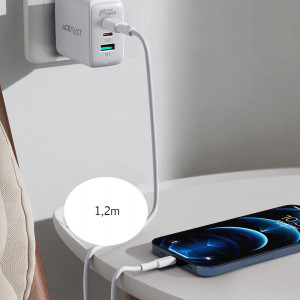 Кабел за зареждане и данни ACEFAST MFi USB Type C към Lightning 1.2m 30W 3A черен (C2-01 черен) - Img 13