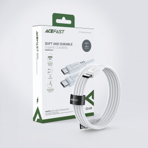 Кабел за зареждане и данни ACEFAST USB Type C към USB Type C 1.2m 60W (20V / 3A) бял (C3-03 бял) - Img 12