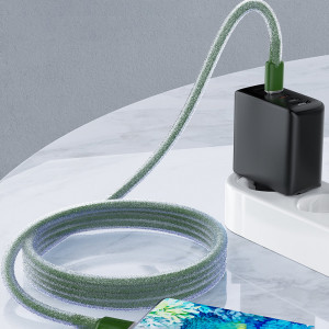 Кабел за зареждане и данни ACEFAST USB Type C към USB Type C 60W 20V 3A 1.2m (C2-03) маслинено зелен - Img 9