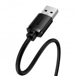 Кабел за зареждане и данни BASEUS AiRJoy USB Type A 2.0 0.5m черен - Img 3