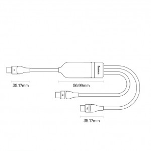Кабел за зареждане и данни BASEUS Flash II 2in1 USB Type C към 2xUSB Type C с бързо зареждане 100W 1.5m черен - Img 19