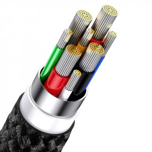 Кабел за зареждане и данни BASEUS Flash II USB Type C / USB Type A към Lightning / USB Type C / micro USB 100W 1.5m (CASS030201) черен - Img 6