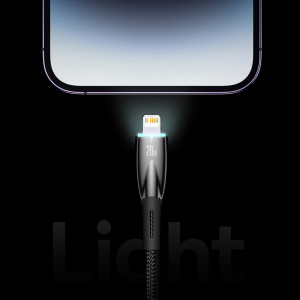 Кабел за зареждане и данни BASEUS Glimmer USB Type A към USB Type C с бързо зареждане 100W 480Mb/s 1m бял - Img 12