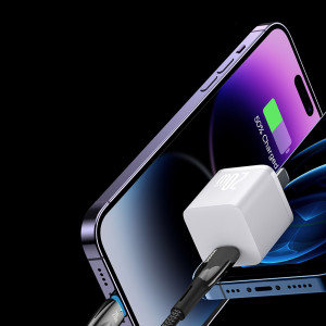 Кабел за зареждане и данни BASEUS Glimmer USB Type C към Lightning с бързо зареждане 480Mb/s Power Delivery 20W 2m черен - Img 13
