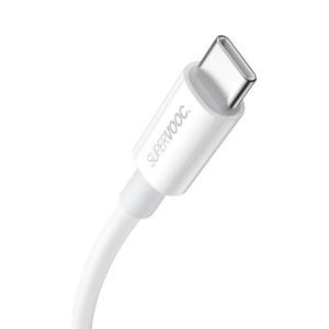 Кабел за зареждане и данни BASEUS Superior SUPERVOOC USB Type A към USB Type C 65W 1m бял - Img 2
