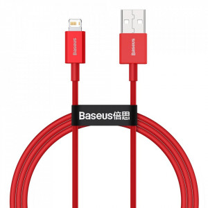 Кабел за зареждане и данни BASEUS Superior USB Type A към Lightning с бързо зареждане Data 2.4A 1m (CALYS-A09) червен - Img 1
