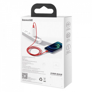 Кабел за зареждане и данни BASEUS Superior USB Type A към Lightning с бързо зареждане Data 2.4A 1m (CALYS-A09) червен - Img 6
