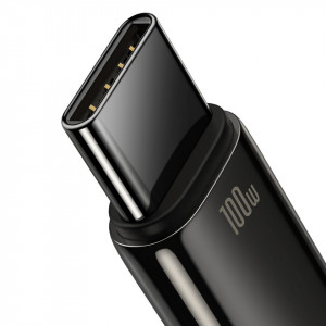 Кабел за зареждане и данни BASEUS Tungsten Gold USB Type A към USB Type C 480Mb/s 100W 1m черен (CAWJ000001) - Img 2