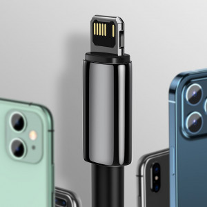 Кабел за зареждане и данни BASEUS Tungsten USB Type A към Lightning cable 2.4A 2m черен (CALWJ-A01) - Img 17