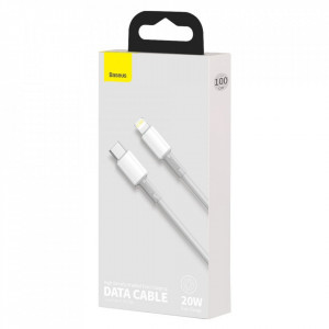 Кабел за зареждане и данни BASEUS USB Type C към Lightning с бързо зареждане Power Delivery 20 W 1m бял (CATLGD-02) - Img 5