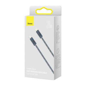 Кабел за зареждане и данни BASEUS USB Type C към Lightning 2m Power Delivery 20W сив (CALD000116) - Img 5