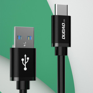 Кабел за зареждане и данни DUDAO USB Type A към USB Type C Super с бързо зареждане 1m (L5G) черен - Img 7