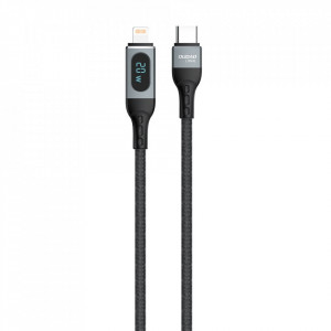 Кабел за зареждане и данни DUDAO USB Type C към Lightning с бързо зареждане Power Delivery 20W (L7MaxL) черен - Img 1