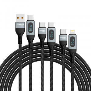 Кабел за зареждане и данни DUDAO USB Type C към Lightning с бързо зареждане Power Delivery 20W (L7MaxL) черен - Img 8
