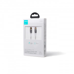 Кабел за зареждане и данни JOYROOM USB Type C към Lightning с бързо зареждане и smart switch 20W 1.2m бял (S-CL020A3) - Img 3