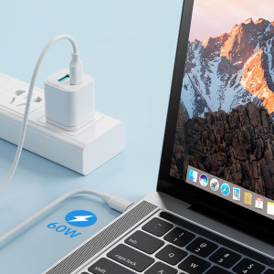 Кабел за зареждане и данни JOYROOM USB Type C към USB Type C 480Mb/s 60W 1m черен (S-CC060A9) - Img 4