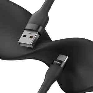 Кабел за зареждане и данни RINGKE USB Type A към USB Type C 480Mb/s 12W 1.2m черен (CB60051RS) - Img 2