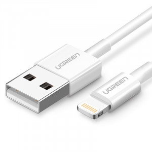 Кабел за зареждане и данни UGREEN USB Type A към Lightning MFI 1m 2.4A бял (20728) - Img 2