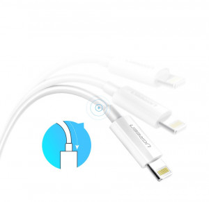 Кабел за зареждане и данни UGREEN USB Type A към Lightning MFI 1m 2.4A бял (20728) - Img 12