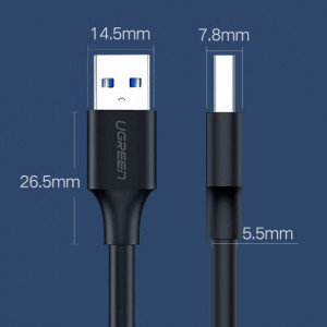 Кабел за зареждане и данни UGREEN USB Type A към USB Type A 3.0 1m черен - Img 10