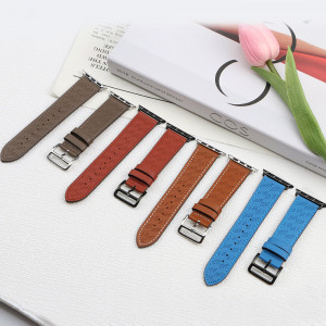 Каишка от естествена кожа Leather - Apple Watch 41mm Series 9 / 41mm Series 8 / 41mm Series 7 / 40mm Series 6 / 40mm SE / 40mm Series 5 / 40mm Series 4 / 38mm Series 3 / 38mm Series 2 / 38mm (1st gen) тъмнокафяв - Img 7
