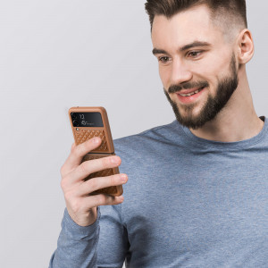 Калъф от естествена кожа DUX DUCIS Venice - Samsung Galaxy Z Flip3 5G кафяв - Img 6