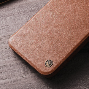 Калъф тип книга от еко кожа с подвижно покритие за камерата NILLKIN Qin Leather Pro - iPhone 15 Pro Max черен - Img 14