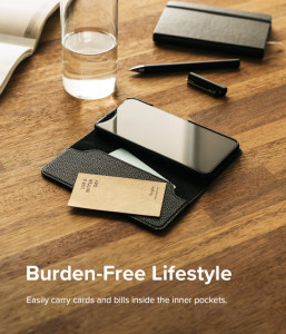 Калъф тип книга от еко кожа RINGKE Folio Signature - Samsung Galaxy S22+ черен - Img 9