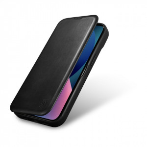 Калъф тип книга от естествена кожа iCARER CE Oil Wax Premium MagSafe - iPhone 14 Plus черен - Img 8
