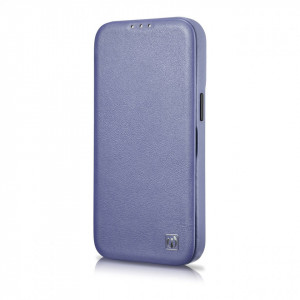 Калъф тип книга от естествена кожа iCARER CE Oil Wax Premium MagSafe - iPhone 14 Pro светлолилав - Img 6
