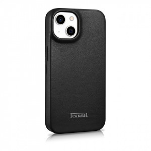 Калъф тип книга от естествена кожа iCARER CE Oil Wax Premium MagSafe - iPhone 14 Plus черен - Img 8
